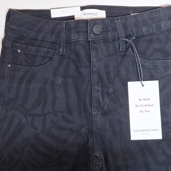SkinnyGirl Black Paul Zebra Printed High-Rise Skinny Jeans, NEW with Tags - Picture 15 of 16